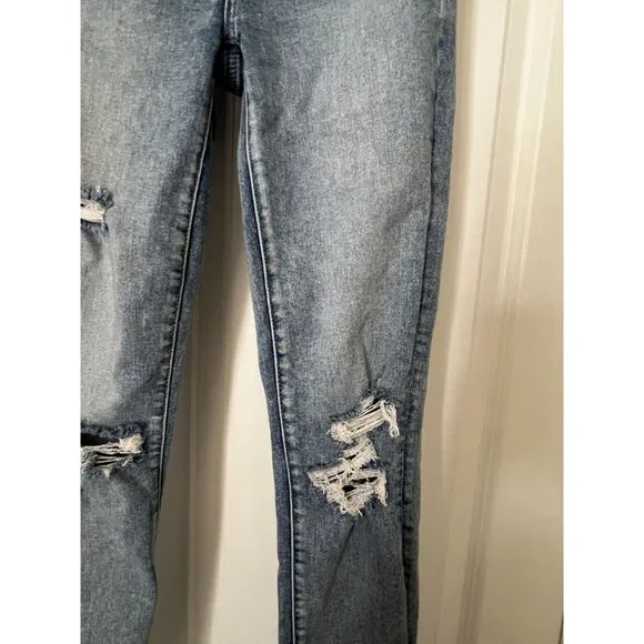 American Eagle Women's Distressed Light Wash High Rise Stretch Jegging 4 X long - Picture 4 of 15